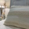 Cream Tufted Chenille Striped Duvet Set