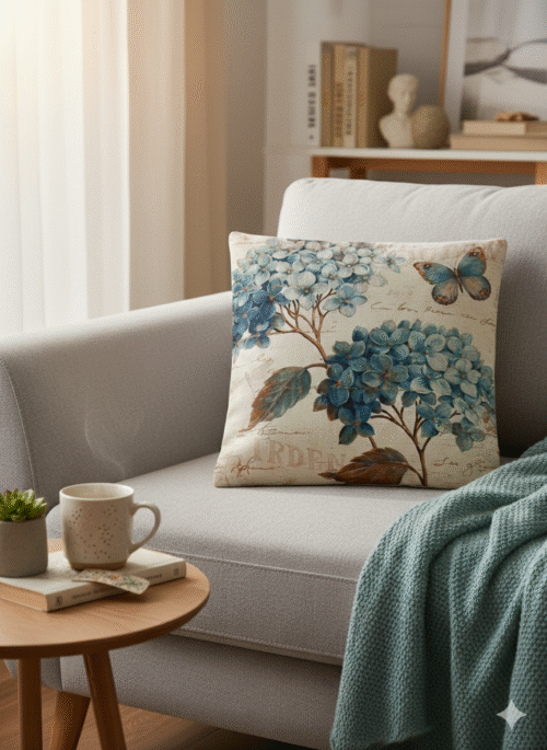 Cushion Butterfly & Flowers